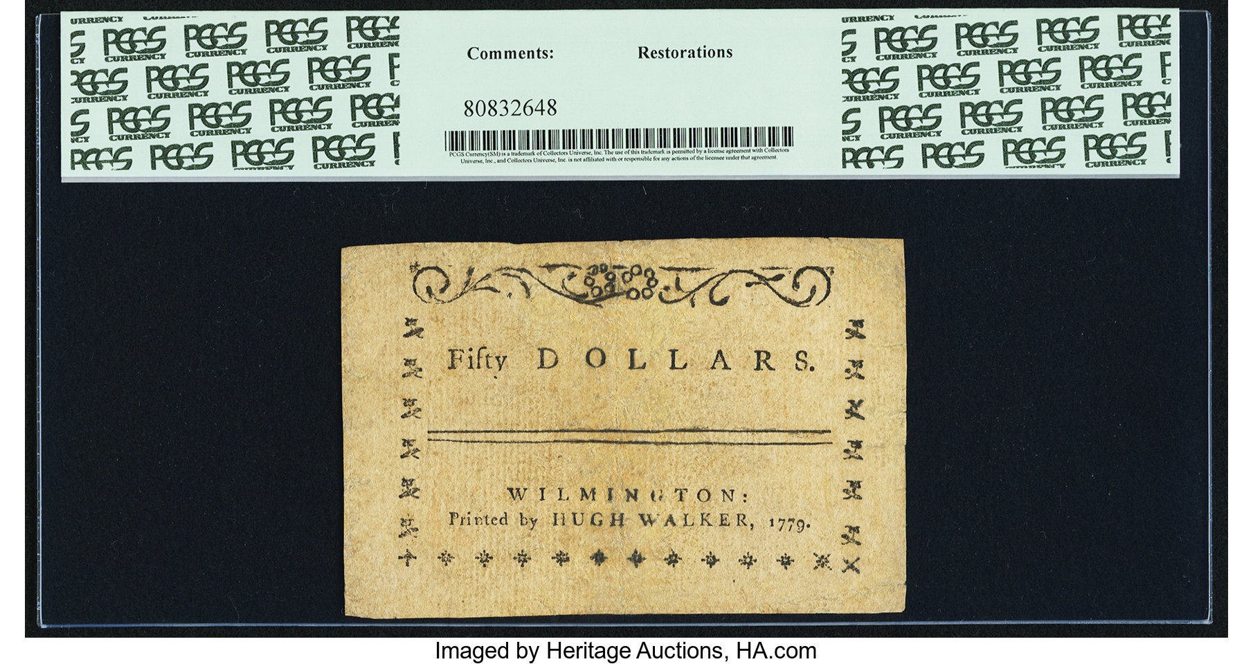 image for: North Carolina May 15, 1779 $50 A Righteous Cause the Protection of Providence PCGS Very Fine 35....