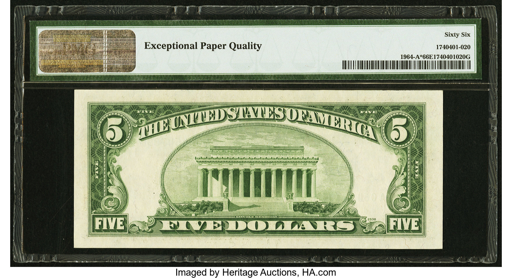 image for: Fr. 1964-A* $5 1950C Federal Reserve Star Note. PMG Gem Uncirculated 66 EPQ....