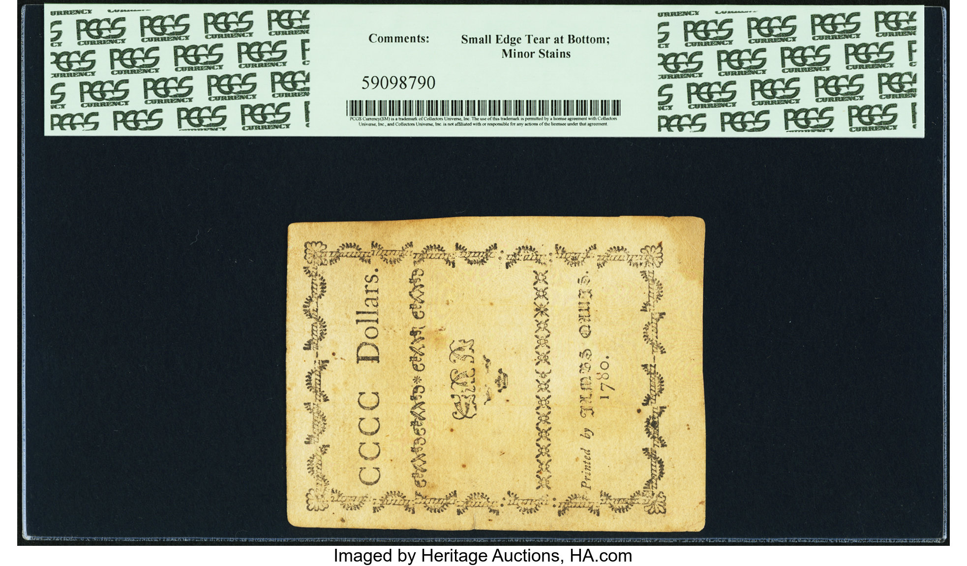 image for: North Carolina May 10, 1780 $400 Fr. NC-197. PCGS Extremely Fine 45 Apparent....