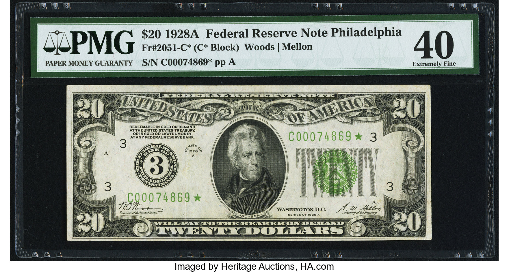 1928A $20 Replacement, Philadelphia (Fr. 2051C*)
