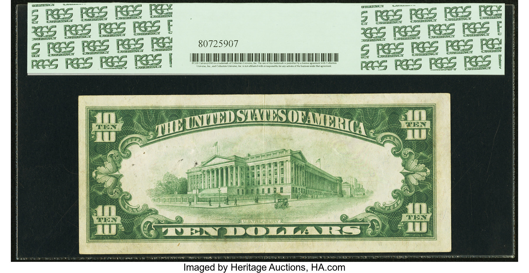 image for: Fr. 2000-H* $10 1928 Federal Reserve Note. PCGS About New 50....