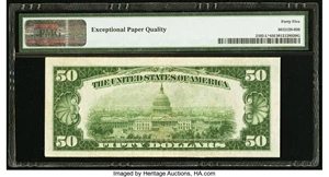 image for: Fr. 2102-L* $50 1934 Federal Reserve Note. PMG Choice Extremely Fine 45 EPQ....