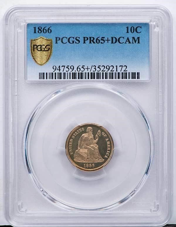 image for: 10C 1866 PCGS PR65+ DCAM
