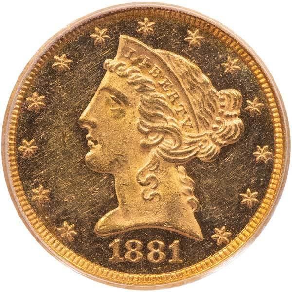 image for: $5 1881 PCGS PR61 CAM