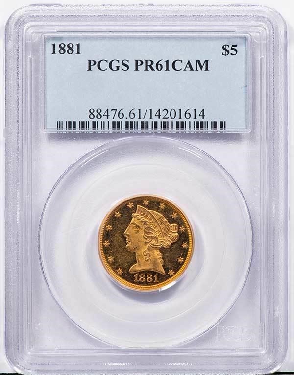 image for: $5 1881 PCGS PR61 CAM