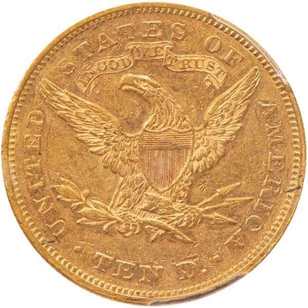 image for: $10 1869 PCGS AU55