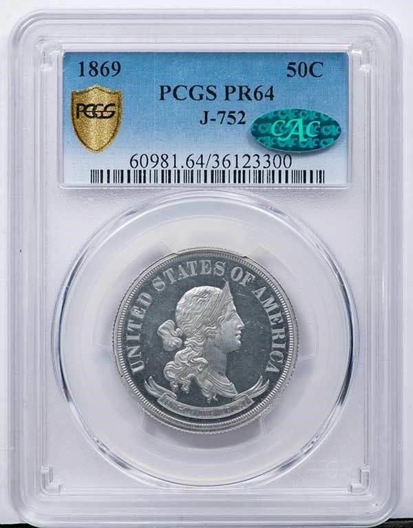 image for: 50C 1869 J-752. PCGS PR64 CAC