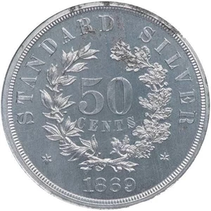 image for: 50C 1869 J-753. PCGS PR62 CAC