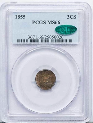 image for: 3CS 1855 PCGS MS66 CAC