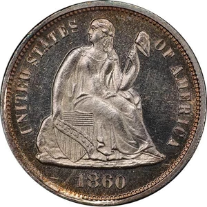 image for: 10C 1860 PCGS PR64 CAM