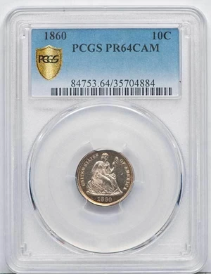 image for: 10C 1860 PCGS PR64 CAM