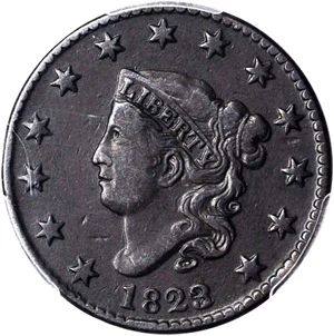 image for: 1823/2 Matron Head Cent. N-1. Rarity-2. VF-20 BN (PCGS).