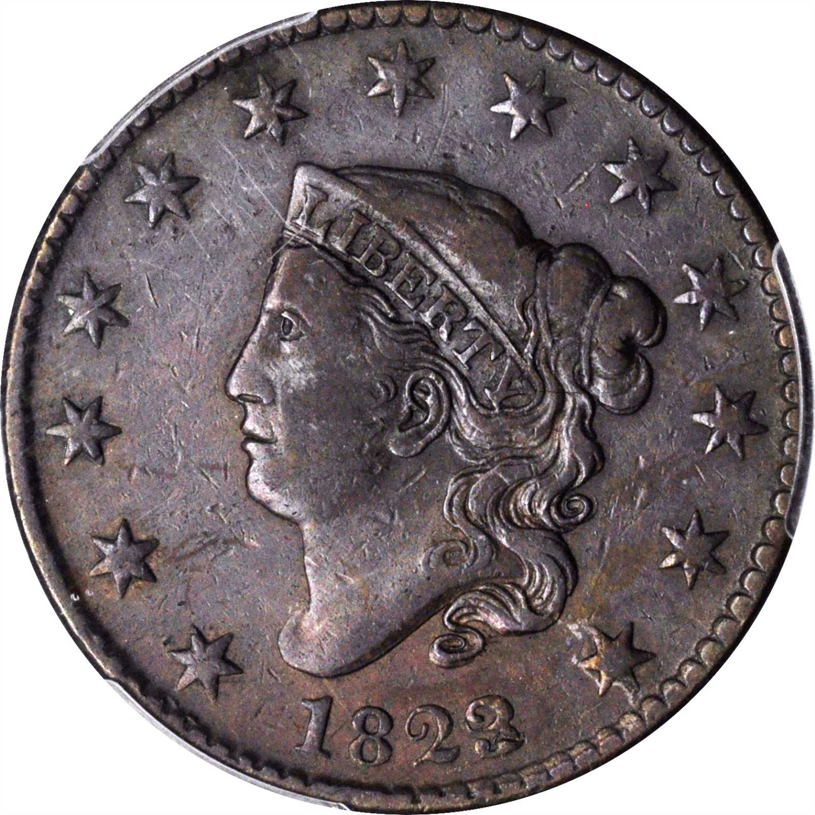 image for: 1823/2 Matron Head Cent. N-1. Rarity-2. VF-20 BN (PCGS).