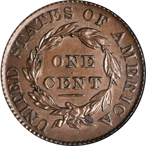 image for: 1829 Matron Head Cent. N-2. Rarity-2. Large Letters. MS-62 BN (NGC).