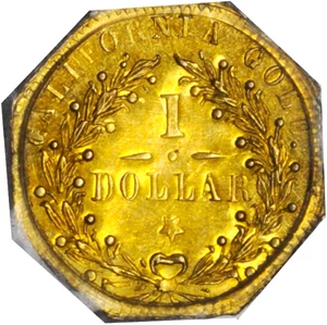 image for: 1874 Octagonal $1. BG-1124. Rarity-4+. Indian Head. MS-62 (PCGS).