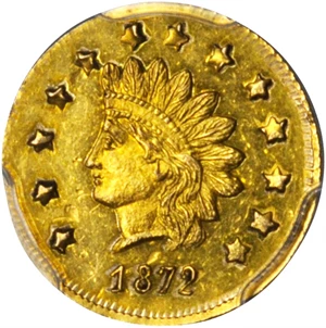 image for: 1872 Round $1. BG-1207. Rarity-4. Indian Head. MS-62 (PCGS).