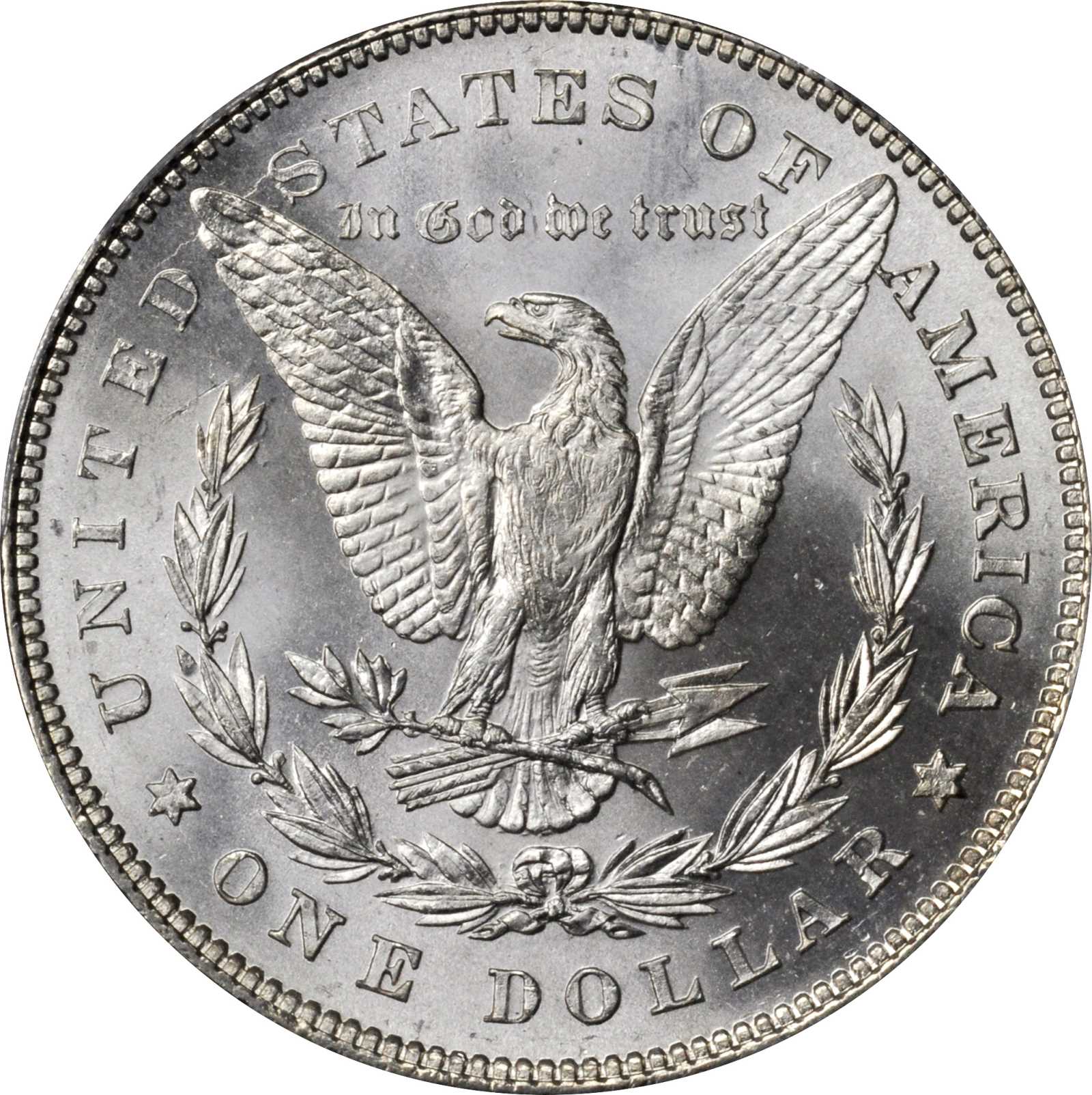 image for: 1878 Morgan Silver Dollar. 7/8 Tailfeathers. Weak. MS-66 (PCGS).