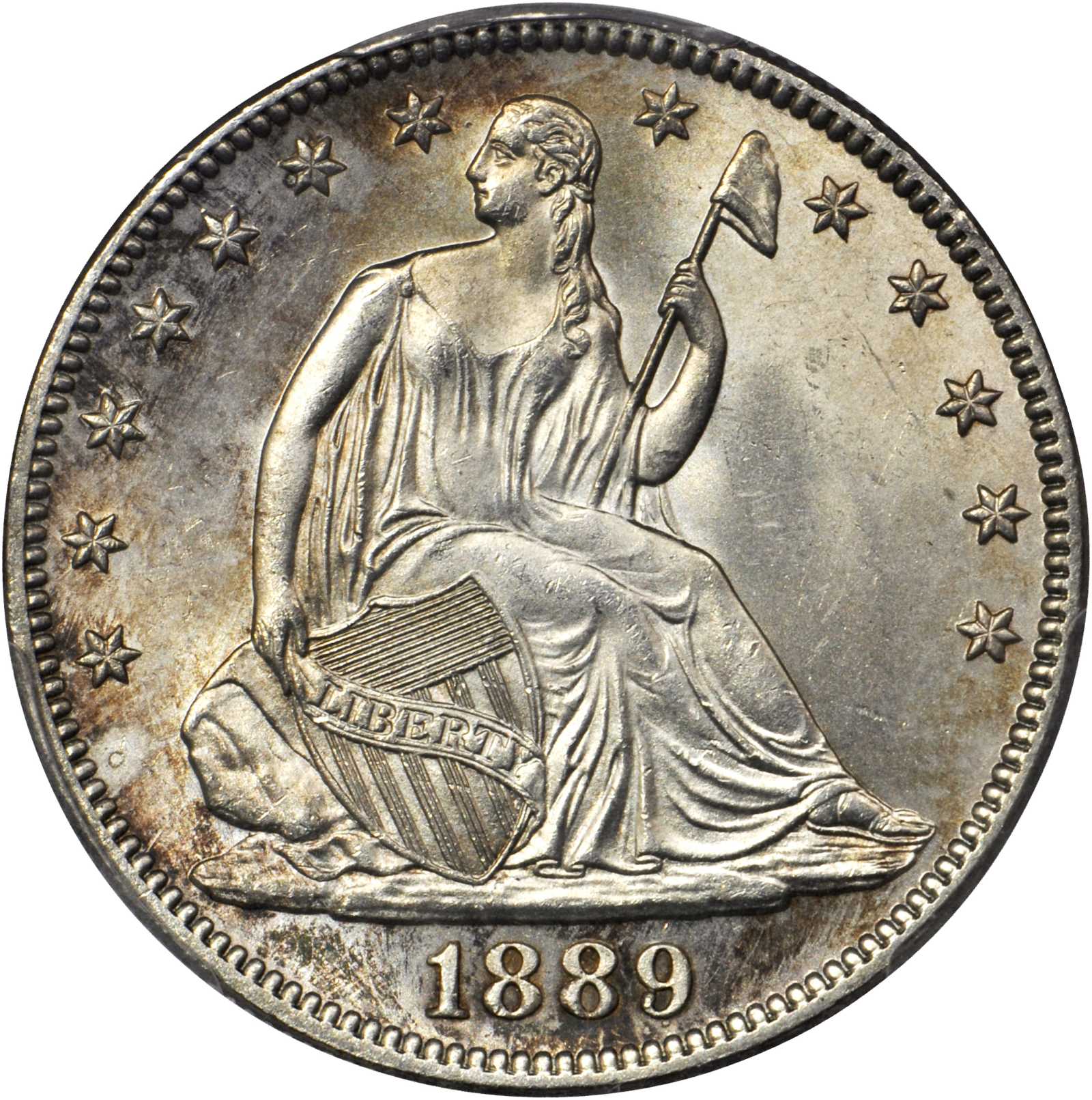 image for: 1889 Liberty Seated Half Dollar. MS-64 (PCGS). CAC.