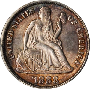 image for: 1888-S Liberty Seated Dime. MS-65 (PCGS).