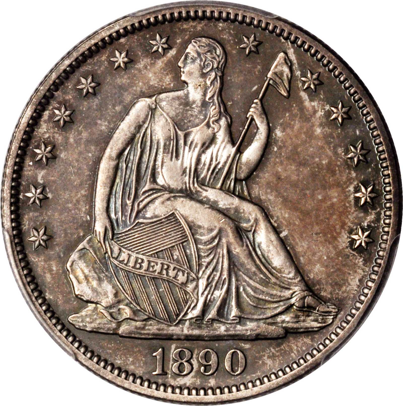 image for: 1890 Liberty Seated Half Dollar. Proof-64 (PCGS).