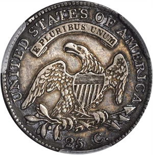image for: 1820 Capped Bust Quarter. B-3. Rarity-3. Medium 0. EF-40 (PCGS).