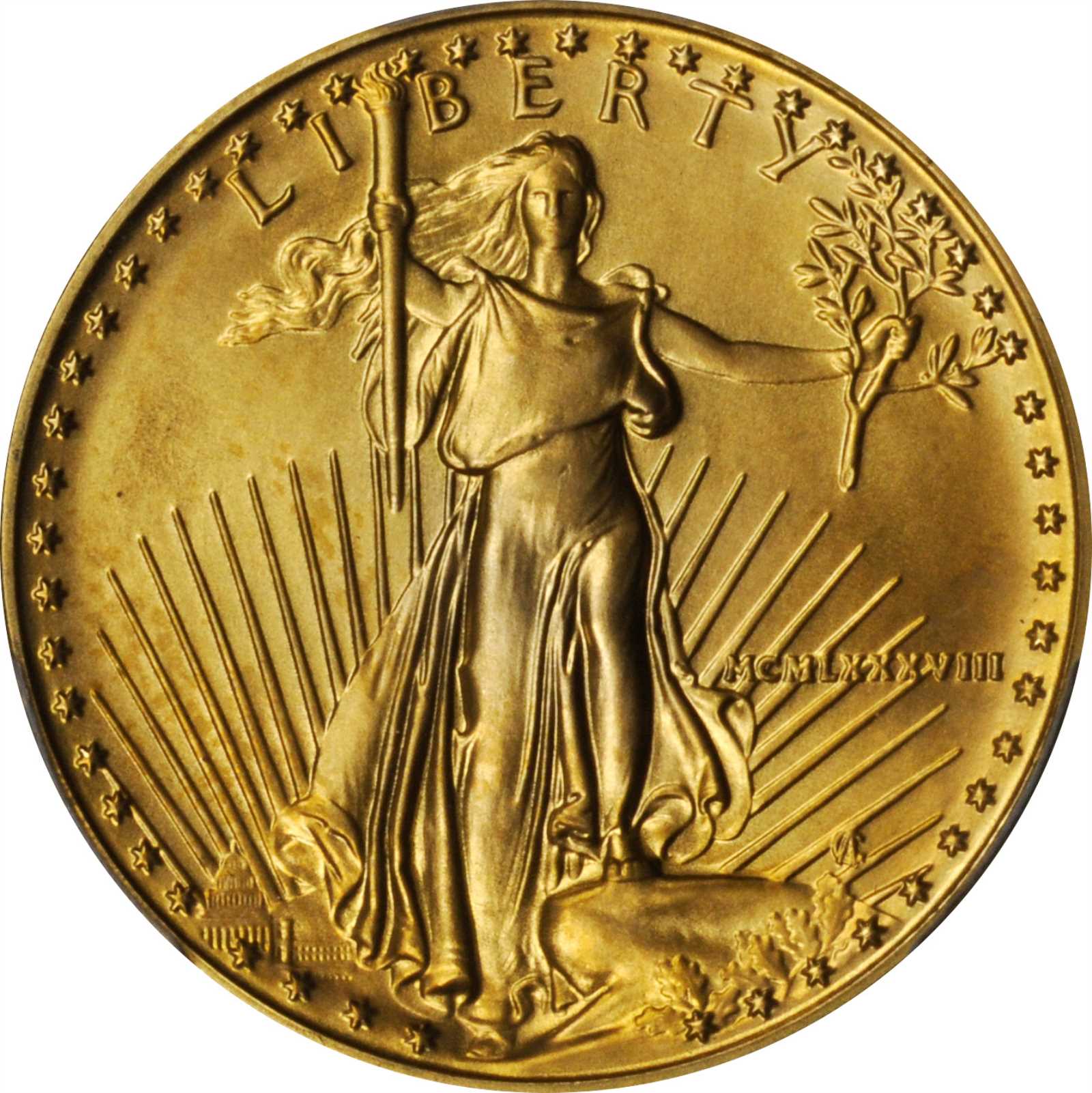 image for: 1988 Half-Ounce Gold Eagle. MS-69 (PCGS).