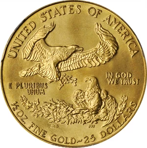 image for: 1989 Half-Ounce Gold Eagle. MS-69 (PCGS).