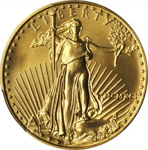 image for: 1991 Half-Ounce Gold Eagle. MS-69 (PCGS).