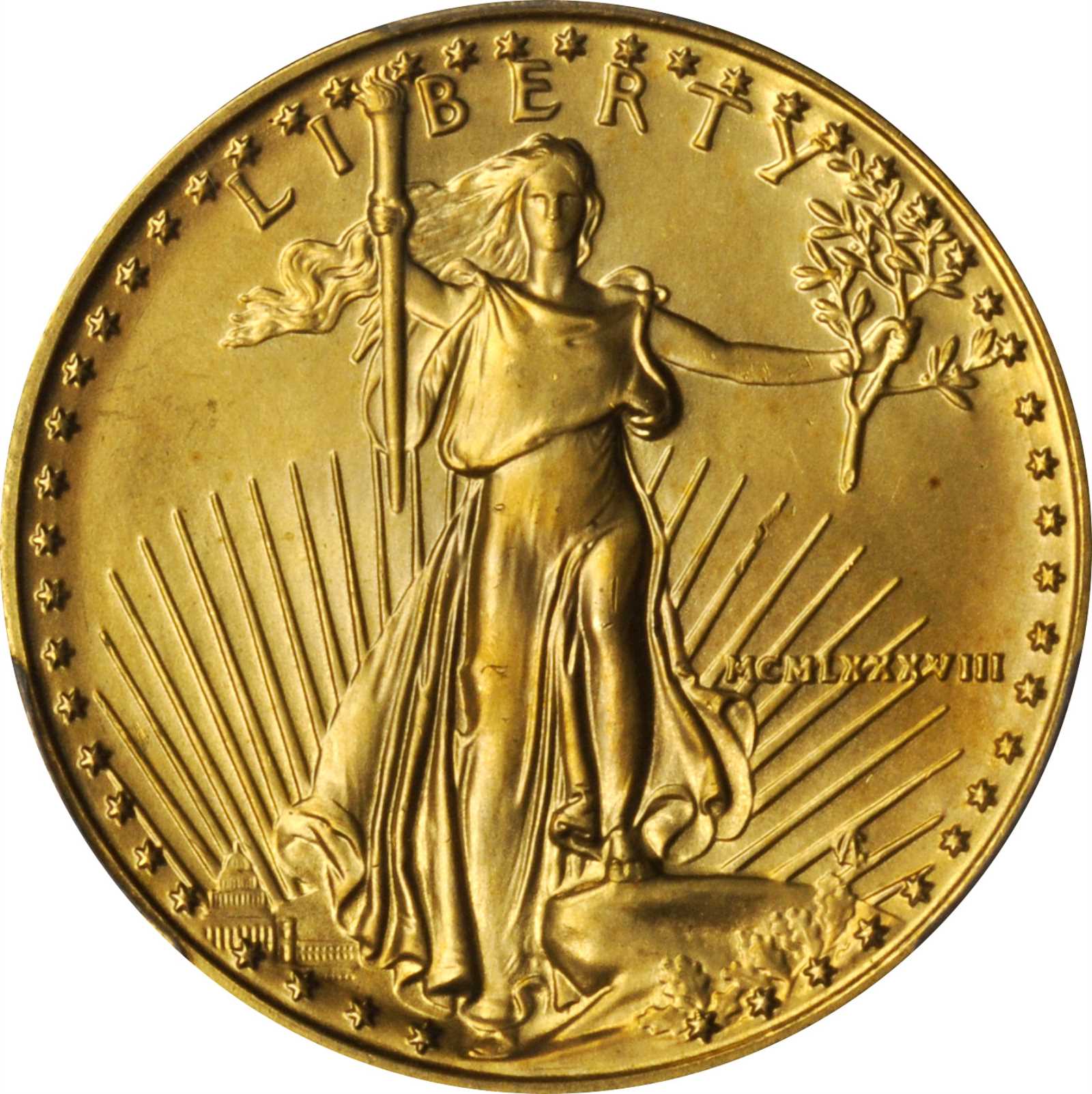 image for: 1988 Half-Ounce Gold Eagle. MS-68 (PCGS).