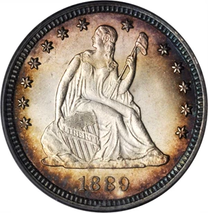 image for: 1889 Liberty Seated Quarter. MS-65 (PCGS). CAC.