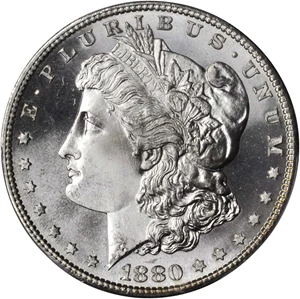 image for: 1880/79-S Morgan Silver Dollar. VAM-9. Top 100 Variety. Diagonal Overdate, Large S. MS-67+ (PCGS). CAC.