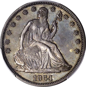 image for: 1864 Liberty Seated Half Dollar. Proof-63 (PCGS).