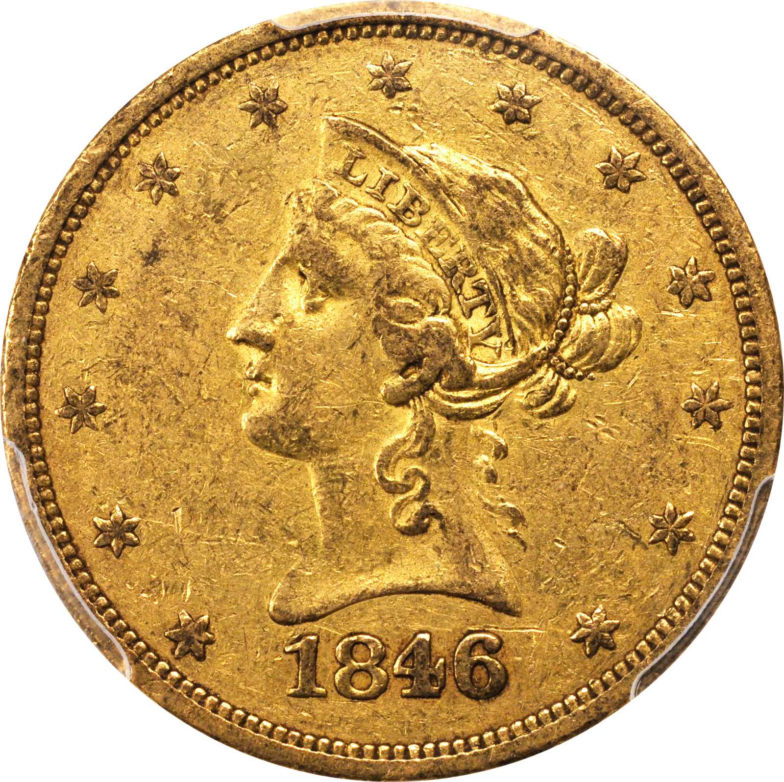 image for: 1846/'5'-O Liberty Head Eagle. Winter-3. EF-40 (PCGS). CAC.