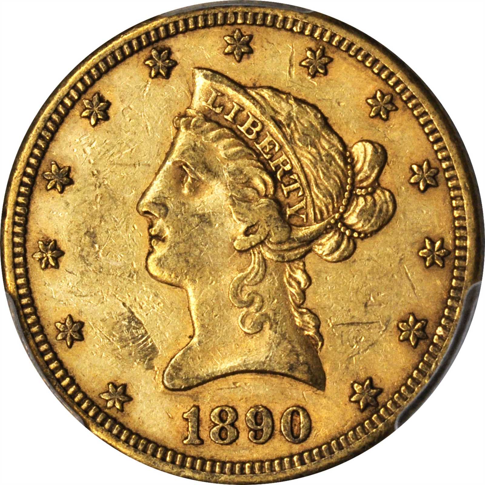 1890-CC Liberty Head Eagle. EF-45 (PCGS).