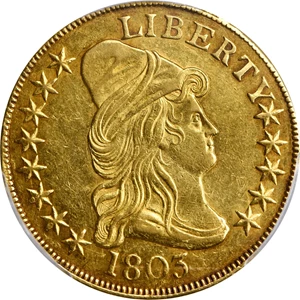 image for: 1803 Capped Bust Right Eagle. BD-4, Taraszka-29. Rarity-6. Small Reverse Stars. AU-55 (PCGS).