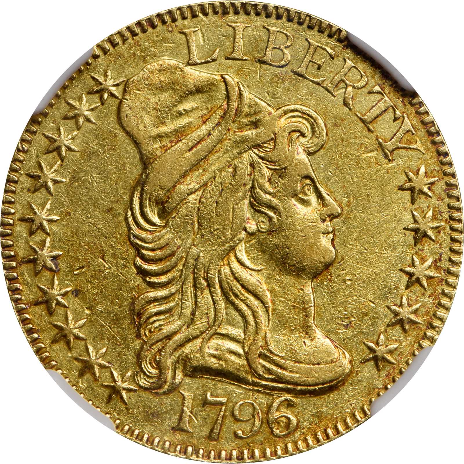 image for: 1796/5 Capped Bust Right Half Eagle. BD-1. Rarity-4+. AU-50 (NGC).