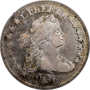 image for: 1798 Draped Bust Silver Dollar. Small Eagle. BB-81, B-2. Rarity-3. 15 Stars on Obverse. EF-40 (PCGS).