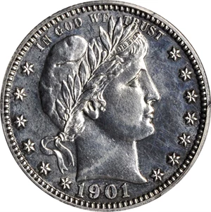 image for: 1901 Barber Quarter. Proof-62 (PCGS).