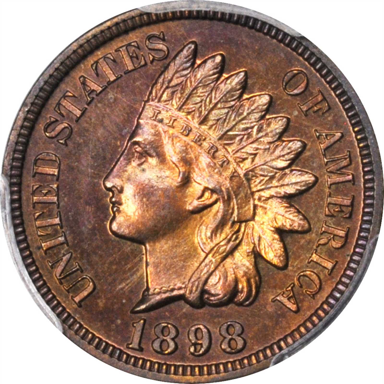image for: 1898 Indian Cent. Proof-64+ RB (PCGS).