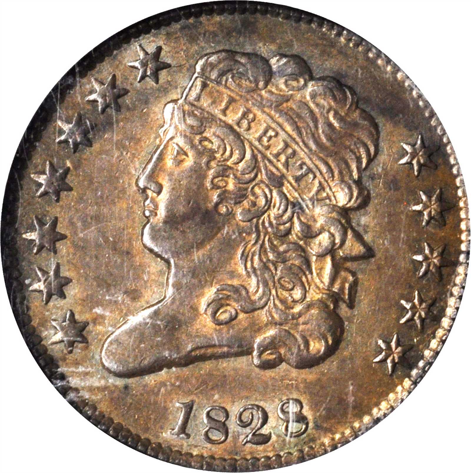 image for: 1828 Classic Head Half Cent. C-2. Rarity-2. 12 Stars. MS-62 BN (NGC).
