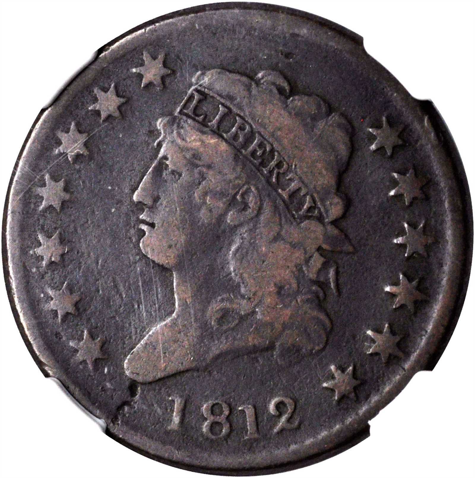 image for: 1812 Classic Head Cent. S-288. Rarity-3. Fine-12 BN (NGC).
