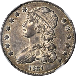 image for: 1831 Capped Bust Quarter. B-5. Rarity-2. Large Letters. AU-58 (NGC).