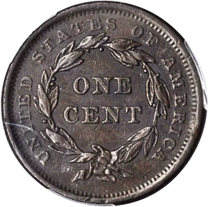 image for: 1839 Braided Hair Cent. N-8. Rarity-1. Head of 1840. EF-40 (PCGS).
