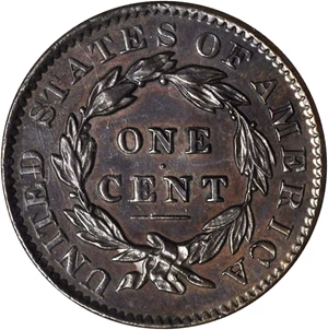 image for: 1834 Matron Head Cent. N-3. Rarity-1. MS-62 BN (ANACS).