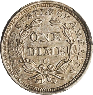 image for: 1858-O Liberty Seated Dime. Fortin-101, the only known dies. Rarity-4-. AU-53 (PCGS).