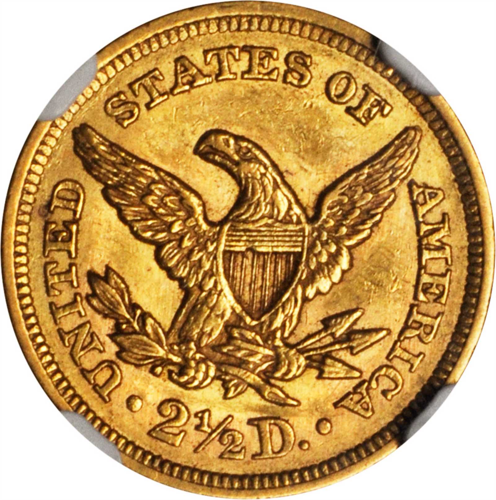 image for: 1858 Liberty Head Quarter Eagle. AU-58 (NGC). CAC.