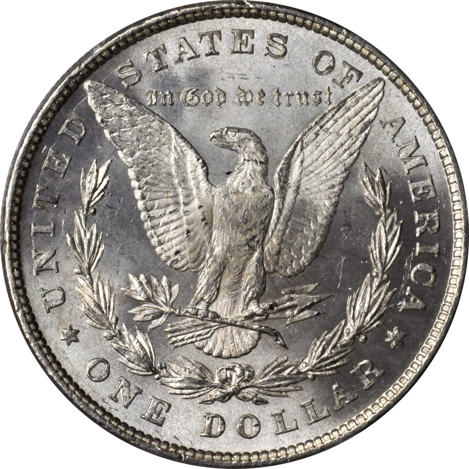 image for: 1878 Morgan Silver Dollar. 8 Tailfeathers. VAM-18. Repunched Date, Doubled Date. MS-63 (PCGS).