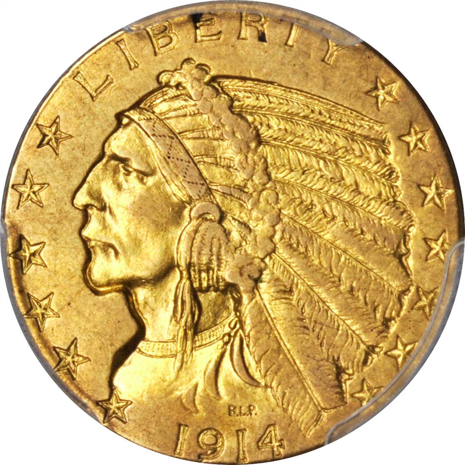 1914 Indian Half Eagle. AU-50 (PCGS).