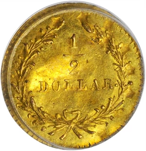 image for: 1880/70 Round 50 Cents. BG-1067. Rarity-4-. Indian Head. MS-62 (PCGS).