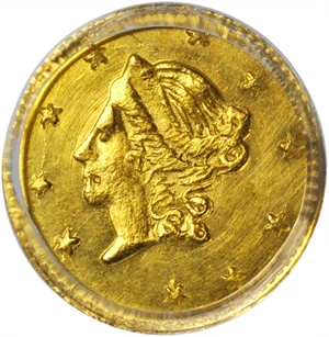 image for: 1870 Round 50 Cents. BG-1010. Rarity-3. Liberty Head. MS-63 (PCGS).